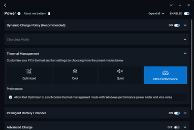 Profili energetici Dell Optimizer