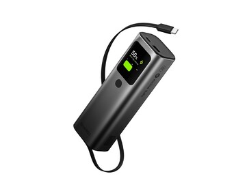 Il power bank Sharge Retractable 165 è dotato di un cavo USB-C retrattile da 27,56 pollici. (Fonte: Sharge)