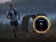 Una nuova versione dell'App Zepp per Android offre il supporto per BioCharge (Helio Strap e T-Rex 3 Pro nella foto). (Fonte immagine: Amazfit, modificato)