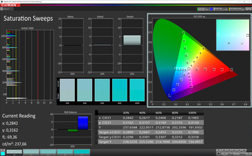 Saturation sweeps (profilo: Standard, spazio colore target: P3)