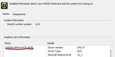 Uno screenshot della scheda GPU di Nvidia all'interno della sezione Informazioni di sistema nel Pannello di controllo Nvidia su Windows 11. (Fonte immagine: Windows Screen Capture)
