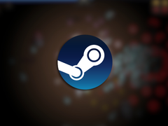Nella foto - il logo di Steam sovrapposto ad una schermata sfocata del gioco Power Fantasy. (Fonte immagine: Steam - modificato)