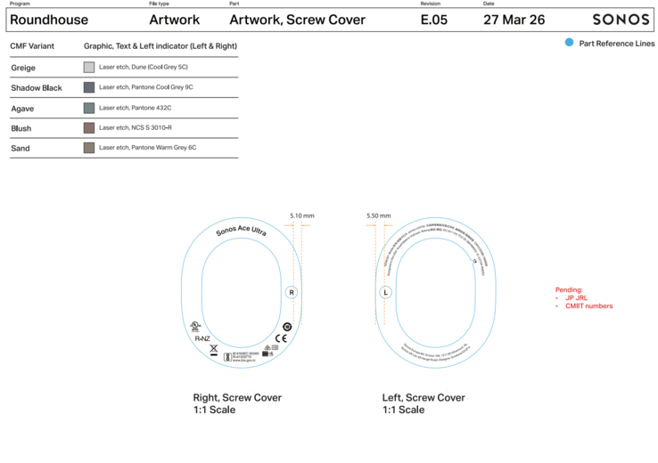 Documentazione FCC relativa al Sonos Ace Ultra.