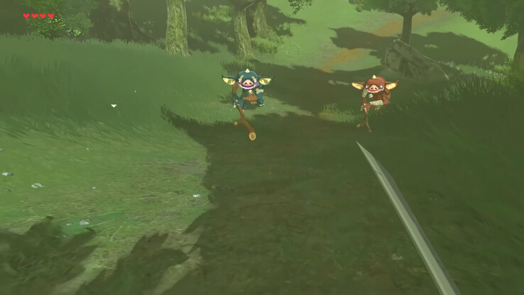 La mod Breath of the Wild BetterVR supporta ancora il combattimento in prima persona, comprese le parate dello scudo tipiche di BOTW. (Fonte immagine: Crementif)