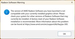 Il sistema preconfigurato non apre il software Radeon.