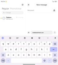 Layout della tastiera (GBoard) - display principale - modalità verticale