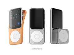 Il Sidephone SP-01 (nella foto) con la tastiera Sundial e la custodia in silicone. (Fonte immagine: u/gosidephone via r/sidephone)