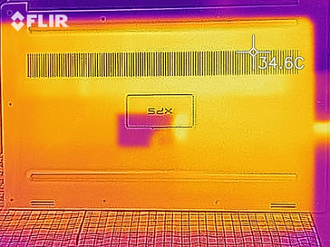 XPS 15 2018 (8300H) calore in idle lato inferiore