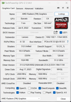 GPU-Z Radeon RX Vega 8