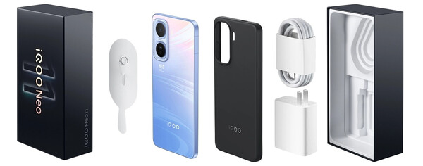 L'iQooNeo 11 viene fornito con una custodia e un caricatore nella confezione. (Fonte immagine: iQoo)