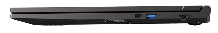 Lato destro: Lettore di schede, USB-C 3.2 Gen 2, USB-A 3.0, RJ45 LAN