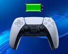 Il nuovo controller DualSense PS5 viene mostrato con l'icona della batteria (Fonte: Sony PlayStation con modifiche)