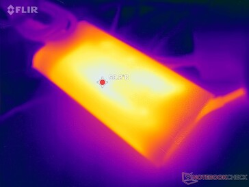 L'adattatore CA può raggiungere oltre 50 C quando si utilizzano carichi impegnativi