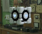Un rendering del Companion Gabecube, raffigurato sullo sfondo di un laboratorio. (Fonte: Ellanas via MakerWorld)