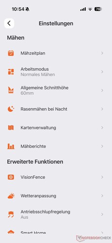 Menu Impostazioni