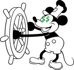 Disney sta aumentando ancora una volta i prezzi dei suoi servizi di streaming, solo un anno dopo l&#039;ultimo aumento di prezzo. (Immagine: Steamboat Willy da Disney [di pubblico dominio] con modifiche)