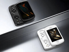 L'Anbernic RG Slide utilizza una soluzione di binari a molla per spostare il suo display da 4,7 pollici avanti e indietro. (Fonte: Anbernic)