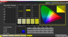 CalMAN Saturation Sweeps calibrato (spazio colore di riferimento sRGB)