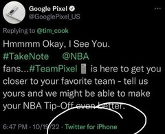 Un post cancellato su Twitter del team di social media di Google negli Stati Uniti (Fonte: Ian Zelbo)