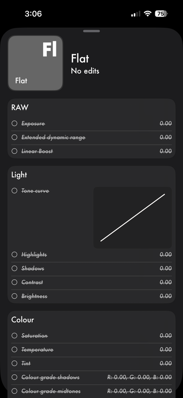 ... oppure non applichi alcuna regolazione con il preset "Flat".
