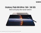 La serie Galaxy Tab S8. (Fonte: Samsung)