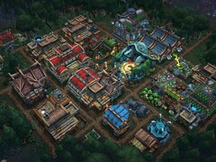 Un'immagine che mostra gli edifici di Against the Storm.