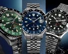 Gli orologi Timex Deepwater Meridian 200 Automatic GMT nei colori nero (TW2Y63900), blu (TW2Y64000) e verde (TW2Y64100).