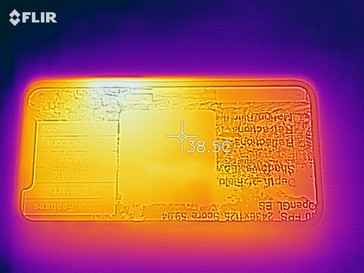 Mappa termica della parte anteriore del dispositivo sotto carico sostenuto