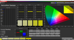 CalMAN Saturation Sweeps calibrato (spazio colore target P3)