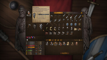 Un'immagine che mostra l'inventario in Battle Brothers.