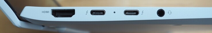 A sinistra: HDMI, 2x USB-C 4 gen 3x2 (Power Delivery, DisplayPort, Thunderbolt 4), 3,5 mm