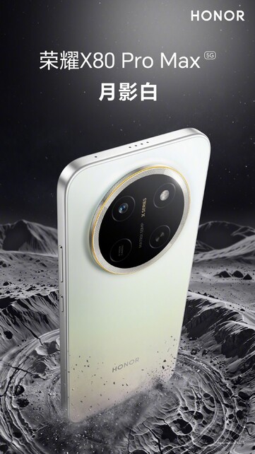 L'Honor e X80 Pro Max in bianco Moonlight.