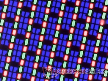 Matrice di subpixel OLED RGB. Le immagini sono nitide e non presentano problemi di granulosità dovuti al rivestimento lucido