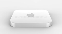 Il Mac mini di nuova generazione e il supporto dell&#039;iMac condividono un design simile. (Fonte: Jon Prosser &amp;amp; Ian Zelbo)