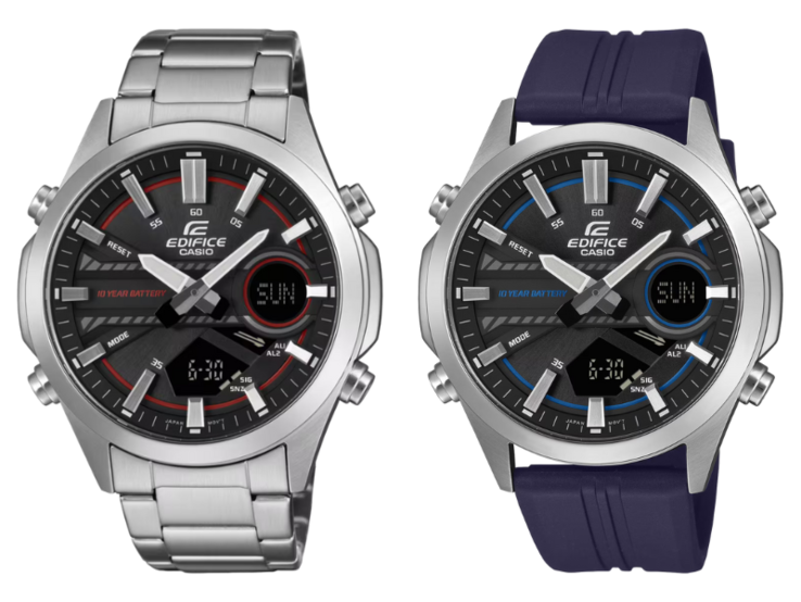 Gli orologi Casio Edifice EFV-C120D-1A4 (a sinistra) e EFV-C120P-1A2 (a destra). (Fonte: Casio)
