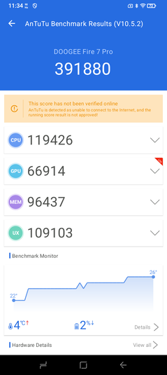 Test delle prestazioni AnTuTu 10 (Fonte immagine: Screenshot - Sergey Tarasov - Notebookcheck)