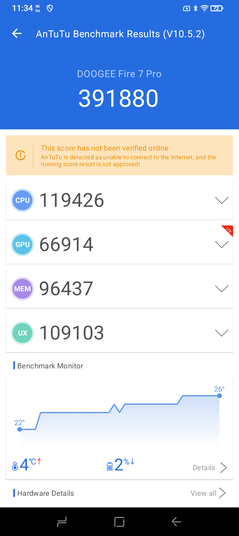 Test delle prestazioni AnTuTu 10 (Fonte immagine: Screenshot - Sergey Tarasov - Notebookcheck)