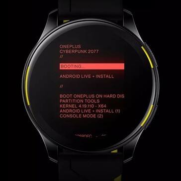 OnePlus Watch Cyberpunk 2077 Edition (immagine via Tech Droider su Twitter)