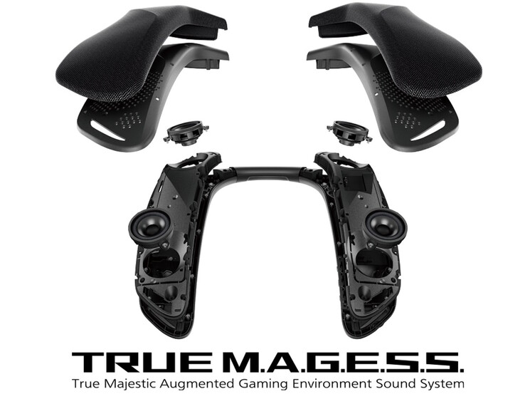 Il diffusore da collo Panasonic SC-GNW10S-FF utilizza quattro driver a cono da 38 mm per produrre un suono surround 4.0. (Fonte: Panasonic)