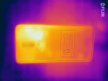 La mappa del calore del retro del telefono sotto sforzo