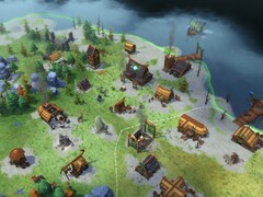 Un'immagine che raffigura un villaggio in Northgard: Definitive Edition.