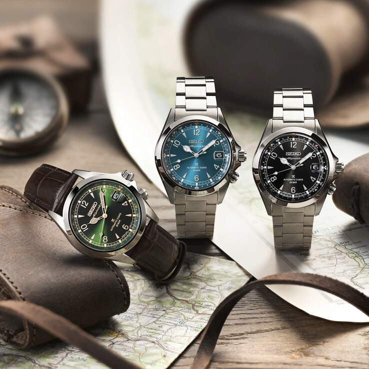 Da sinistra a destra, il Seiko Prospex Alpinist SPB507, SPB503 e SPB505. (Fonte: Seiko)