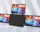 L’immagine mostra il monitor portatile Acer PD163Q-P3, caratterizzato da un corpo centrale circondato su entrambi i lati da tre schermi da 15,6 pollici con risoluzione 1080p 