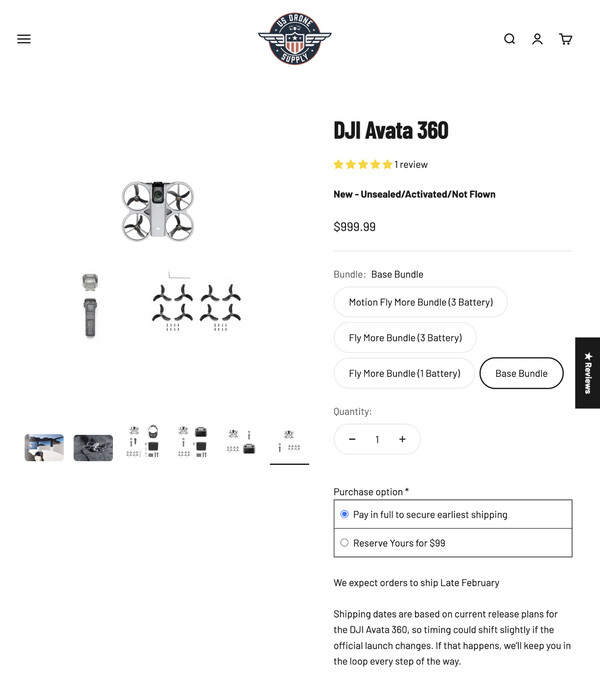 (Fonte: US Drone Supply)