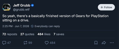 Post di Jeff Grubb sulla build PS5 di Gears of War: E-Day