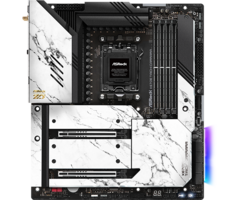 Il contrasto tra la decalcomania in marmo bianco e il nero di X670E Taichi Carrara la rende adatta a coloro che desiderano creare una struttura bianca (Fonte immagine: ASRock)