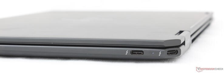 A destra: 2x USB-C (40 Gbps) con Thunderbolt 4 + Power Delivery + DisplayPort 2.1