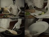 Immagini del secondo torso di Protoclone, con un addome attuato che lo distingue dal suo predecessore, mostrando il suo potenziale umano in cucina. (Fonte immagine : Clone Robotics)