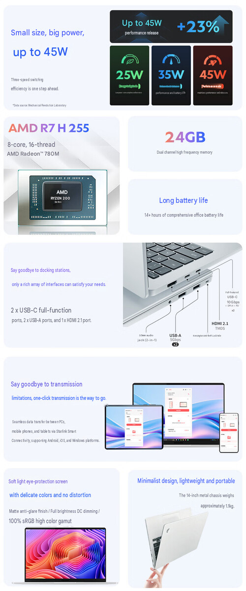 Caratteristiche principali del laptop (traduzione automatica)