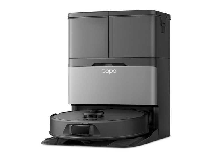 Il robot aspirapolvere e mocio TP-Link Tapo RV50 Pro Omni alla sua docking station. (Fonte: TP-Link)